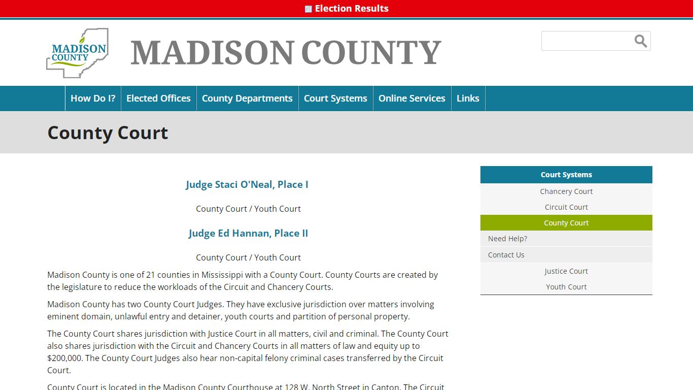 County Court | Madison County Mississippi